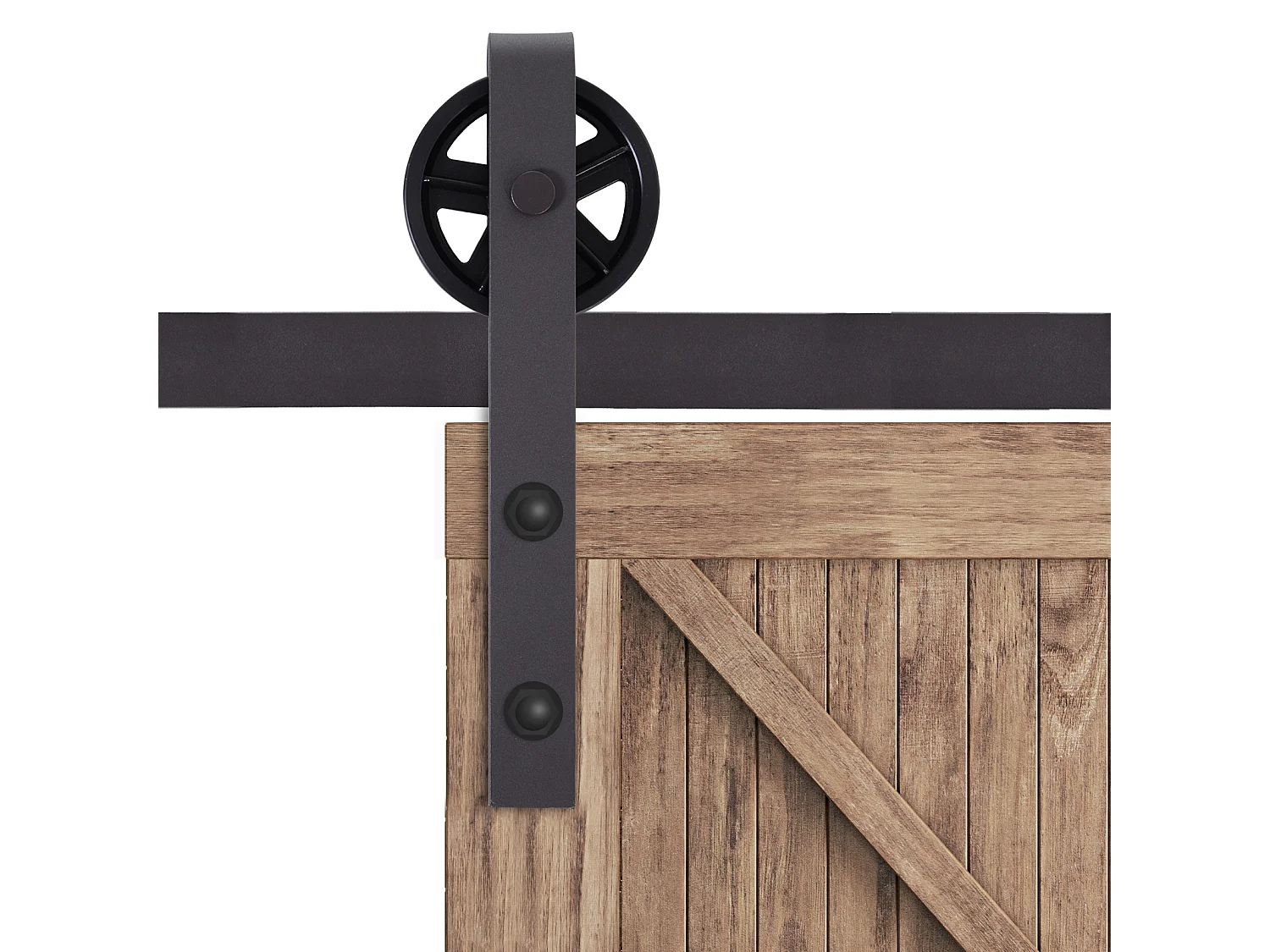 Kit porta scorrevole completo in acciaio al carbonio caffè