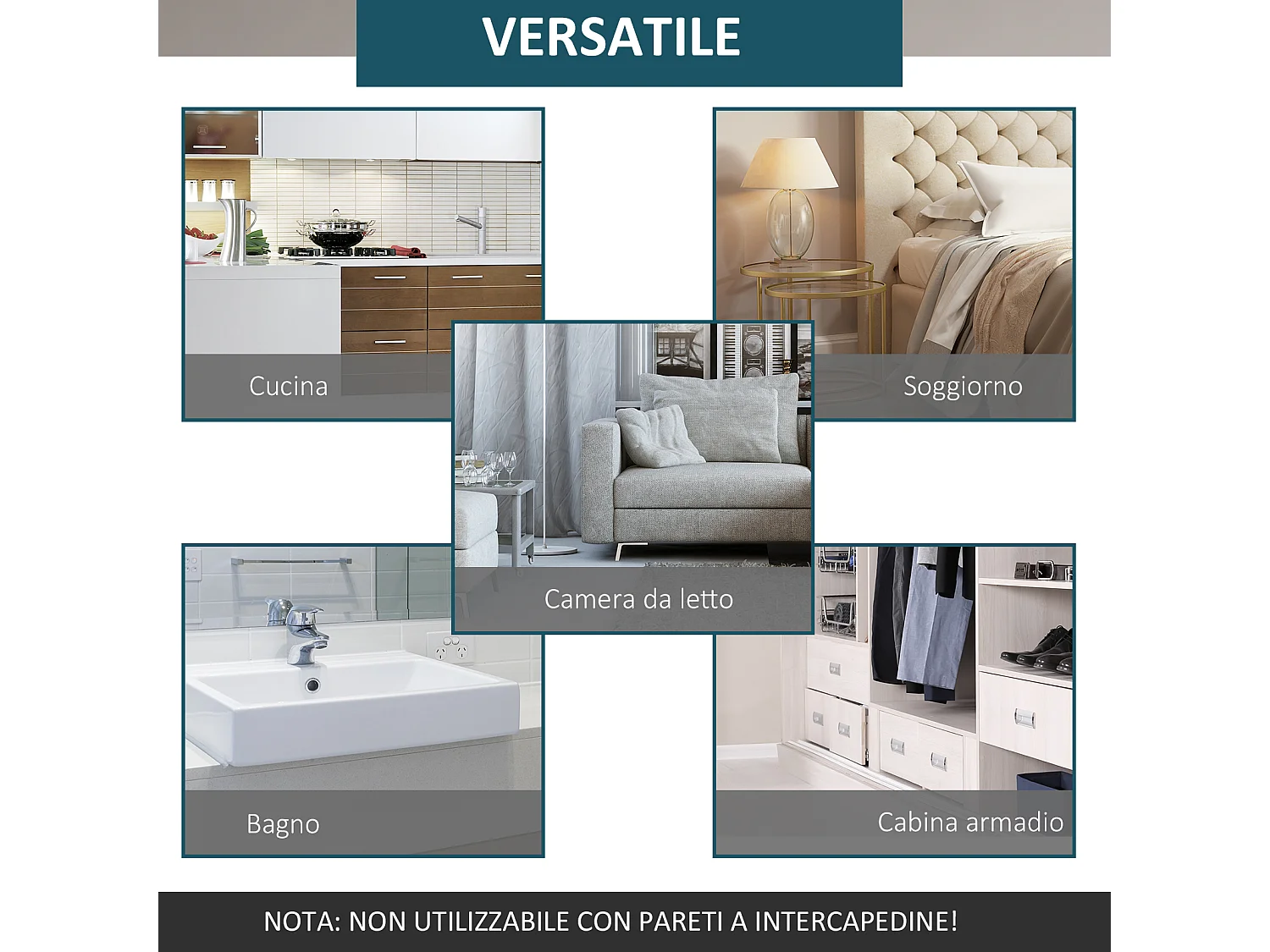 Kit porta scorrevole completo in acciaio al carbonio caffè