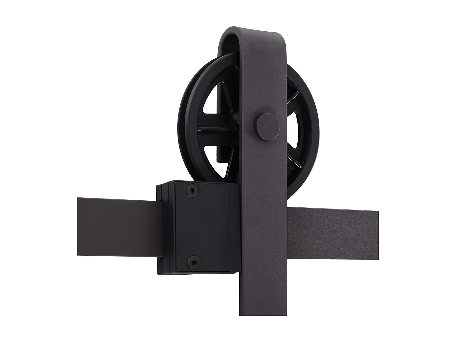 Kit porta scorrevole completo in acciaio al carbonio caffè