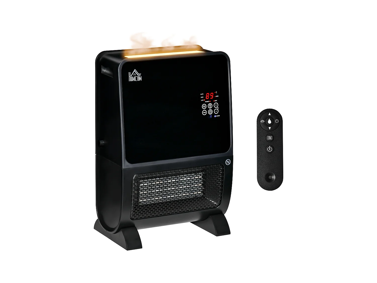 Stufa ceramica umidificatore con telecomando luce led e timer