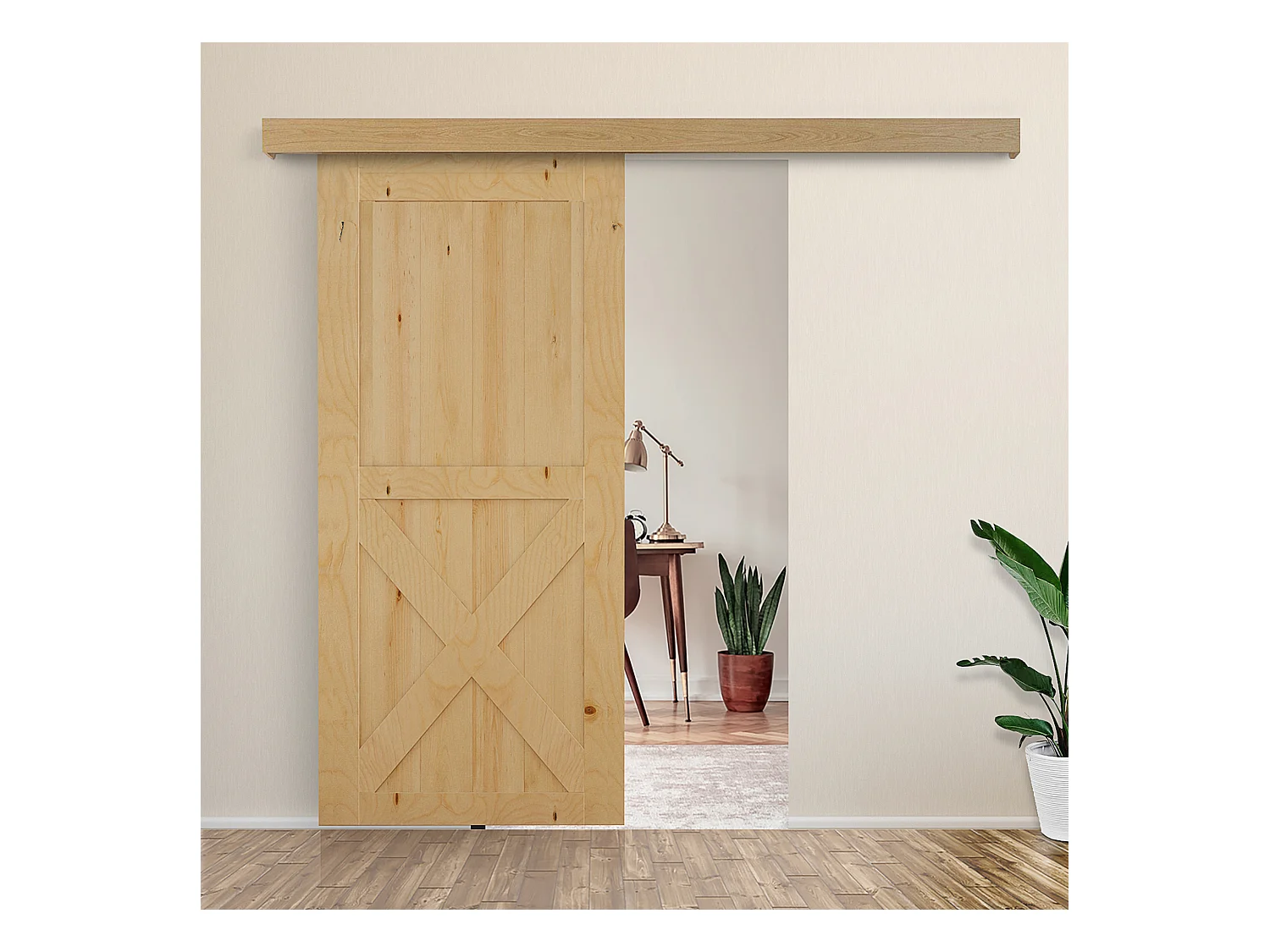 Binario per porte scorrevoli stile country con kit di montaggio