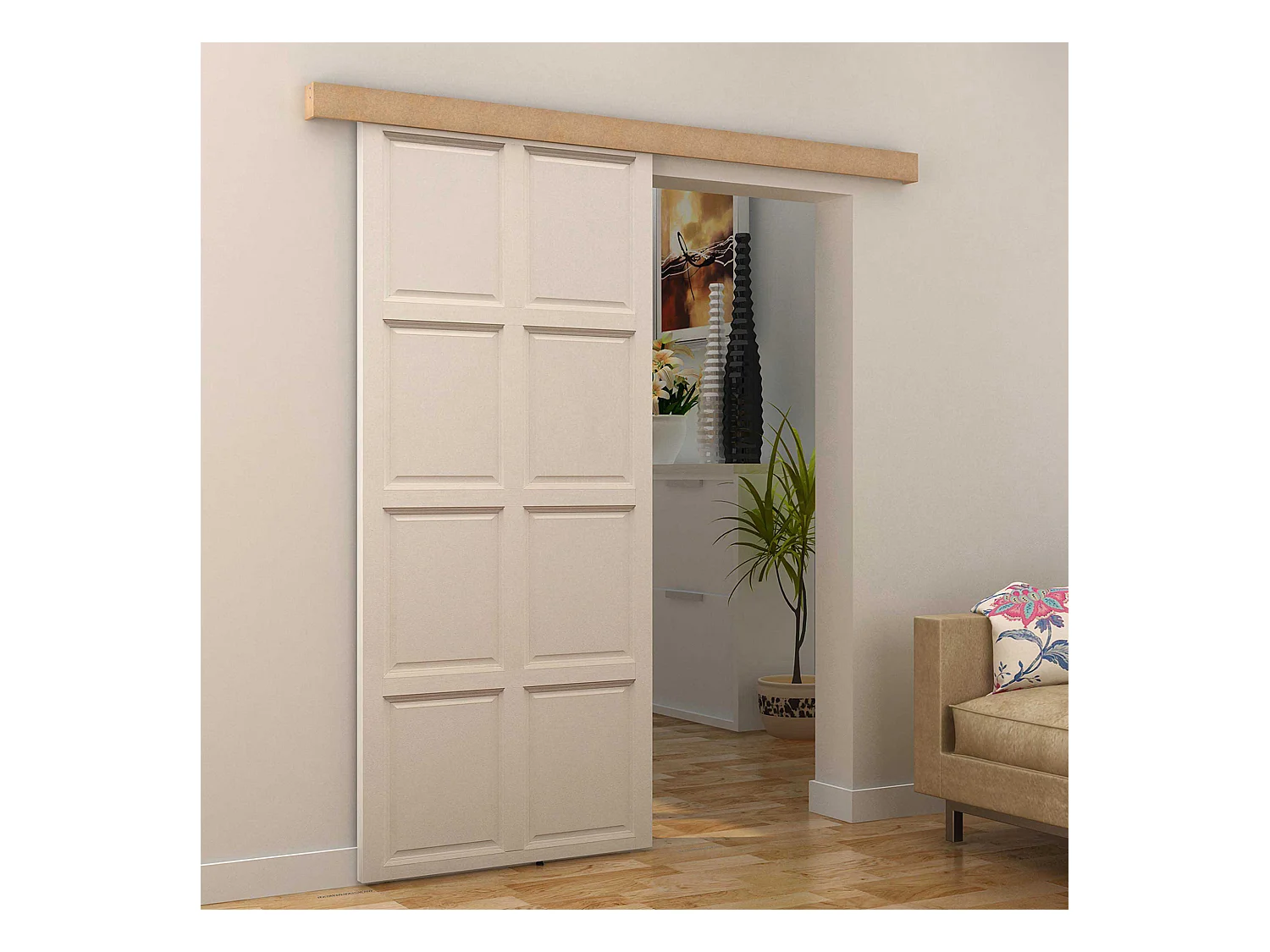 Binario per porte scorrevoli stile country con kit di montaggio