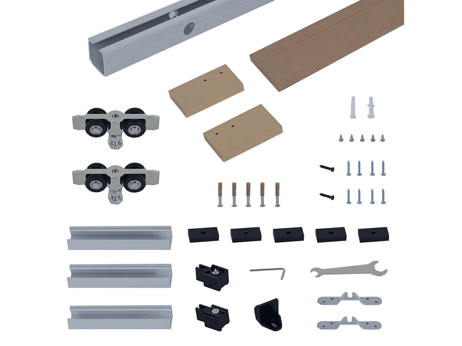 Binario per porte scorrevoli stile country con kit di montaggio