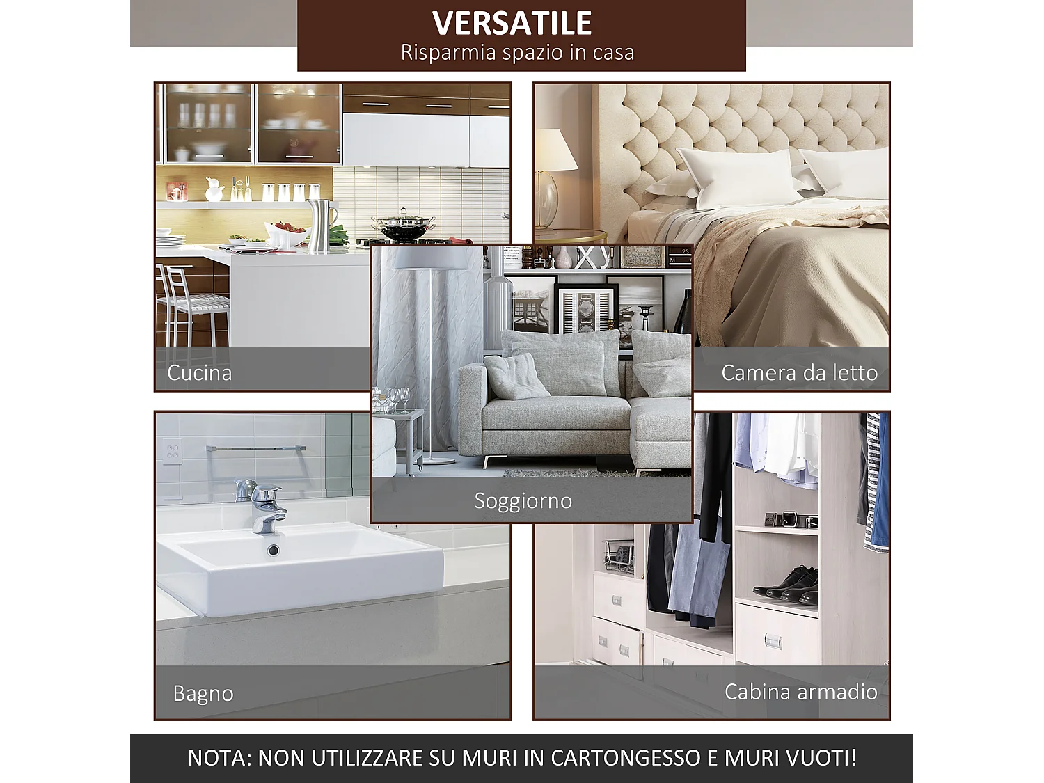 Binario per porte scorrevoli stile country con kit di montaggio