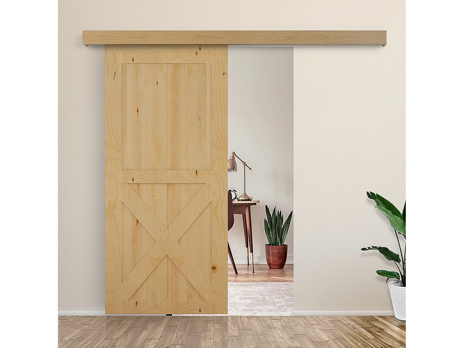 Binario per porte scorrevoli stile country con kit di montaggio