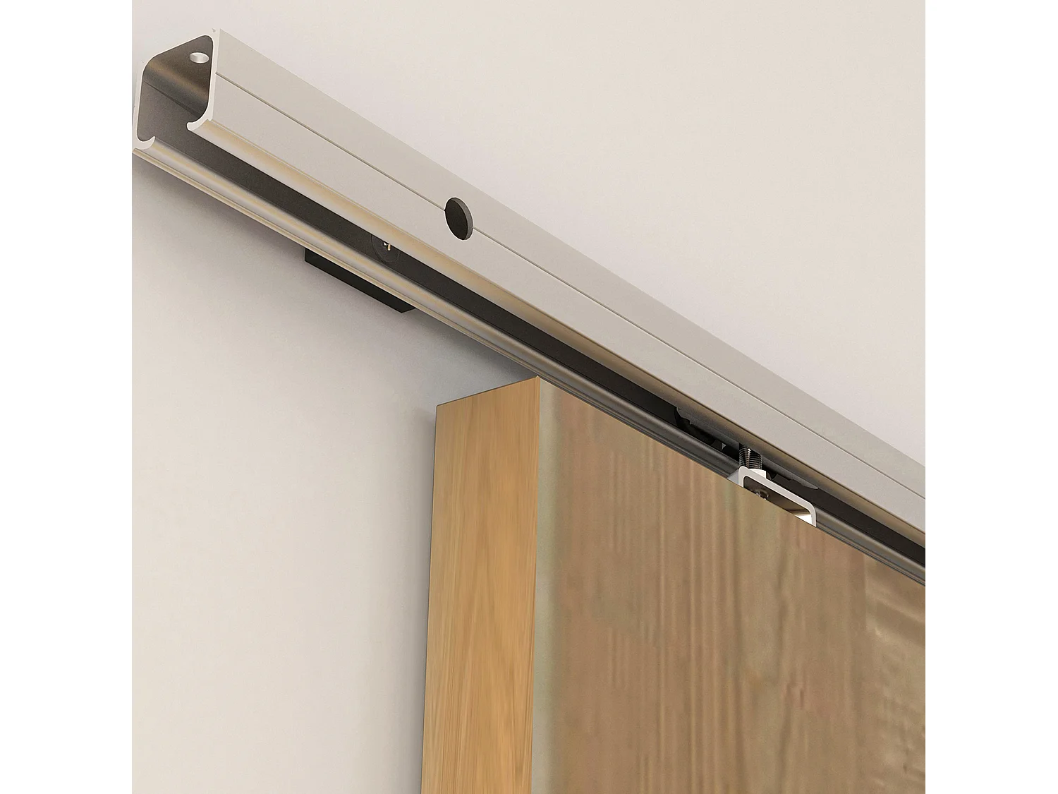 Binario per porte scorrevoli stile country con kit di montaggio