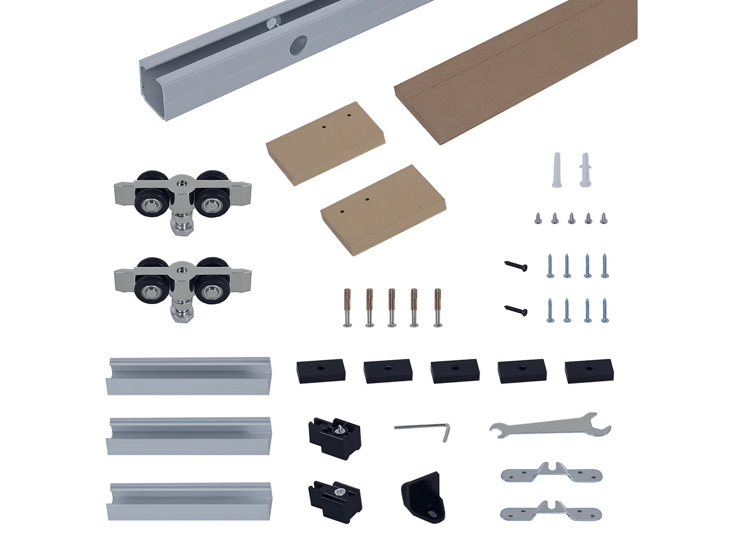 Binario per porte scorrevoli stile country con kit di montaggio