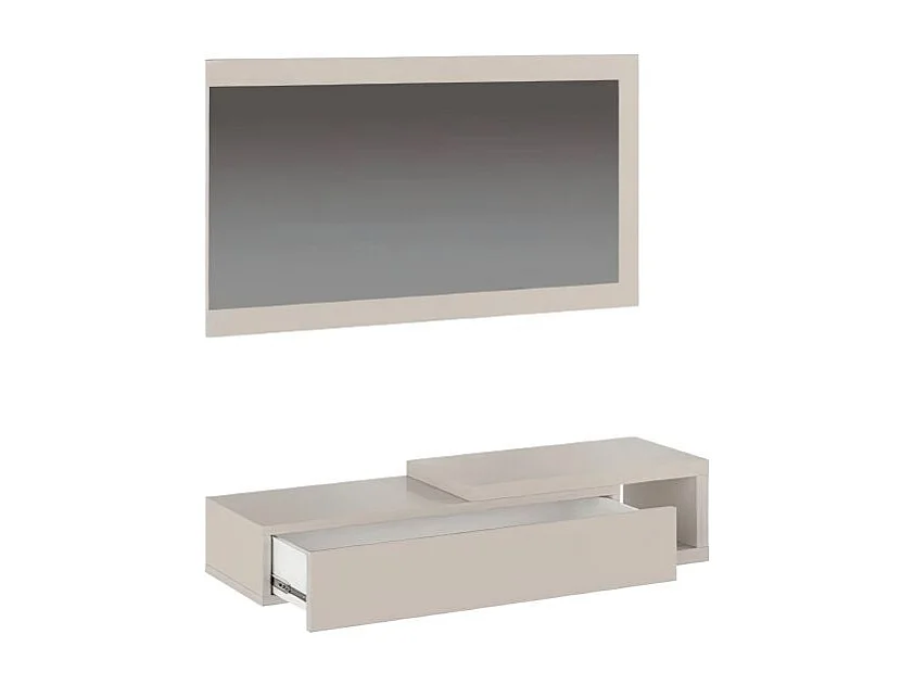 Mueble de recibidor con espejo Derek SH Blanco Roto