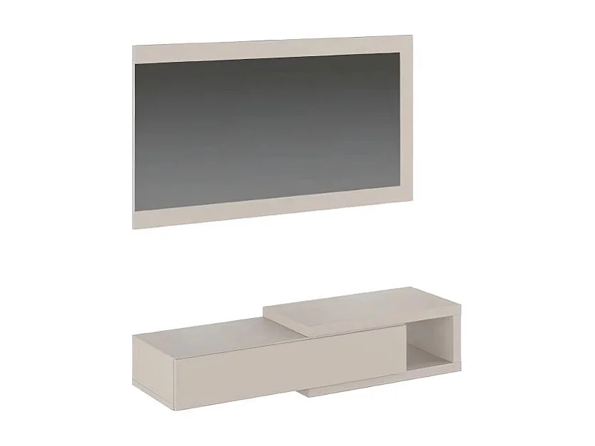 Mueble de recibidor con espejo Derek SH Blanco Roto