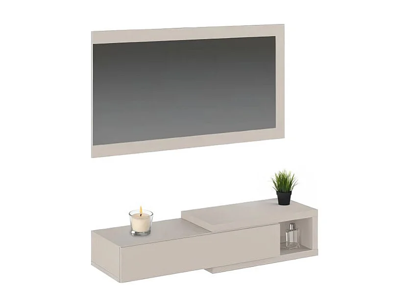 Mueble de recibidor con espejo Derek SH Blanco Roto