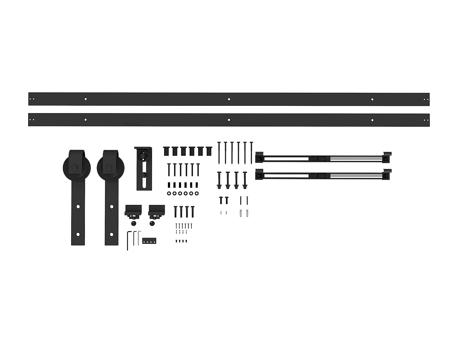 Kit porta scorrevole 90kg max in acciaio nero con accessori