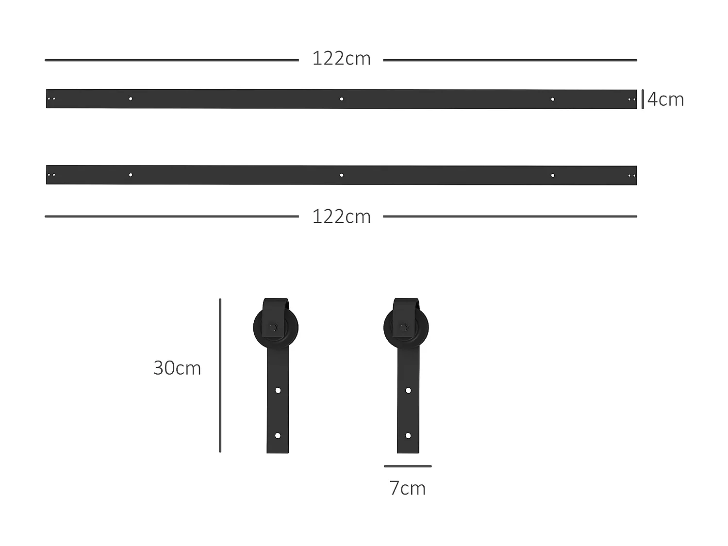 Kit porta scorrevole 90kg max in acciaio nero con accessori