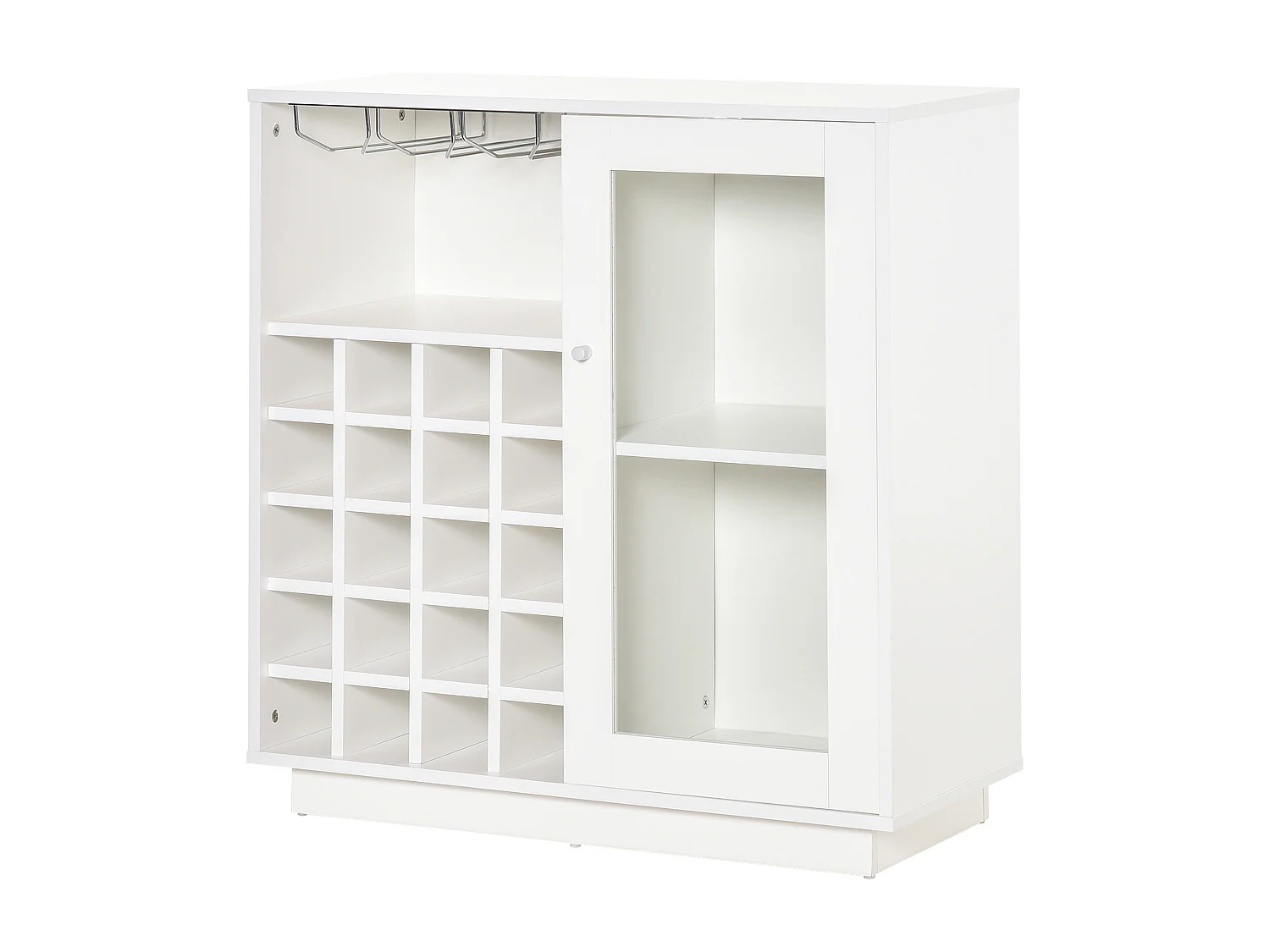 Mobile portabottiglie con porta calici e armadietto per 20 vini