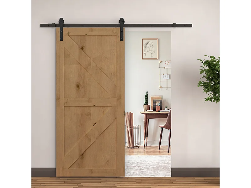 Binario per porta scorrevole con spessore 3.4-4 cm con kit accessori