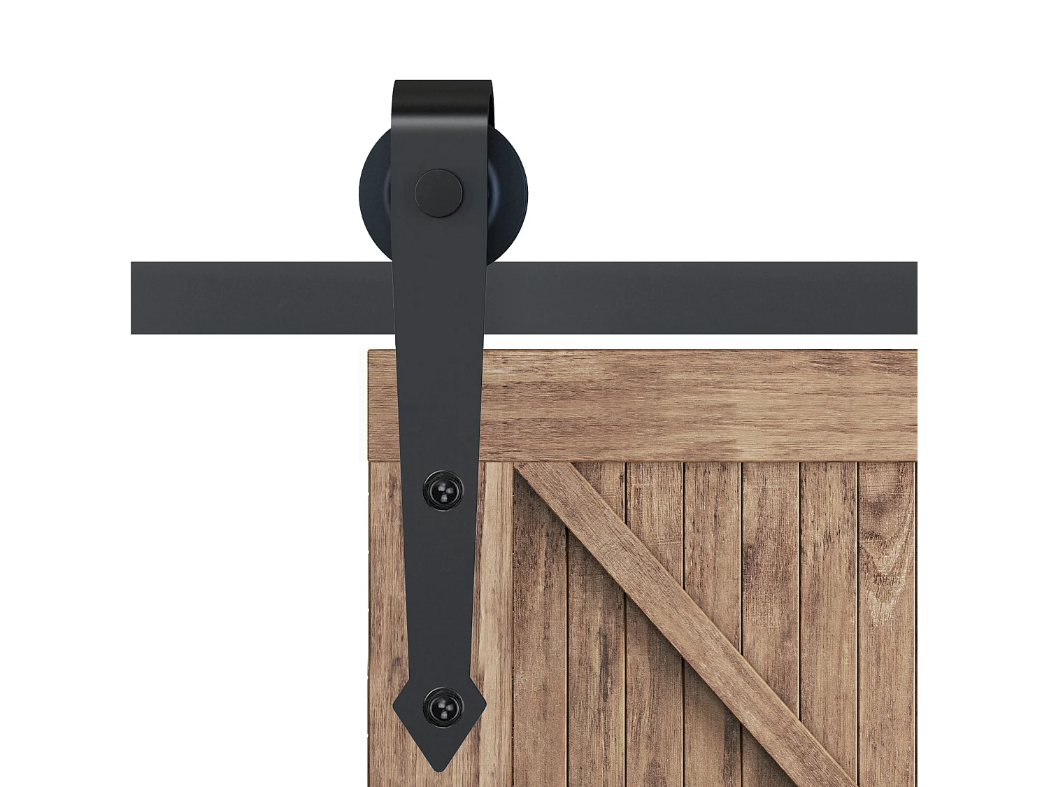 Kit per porta scorrevole singola in acciaio al carbonio marrone