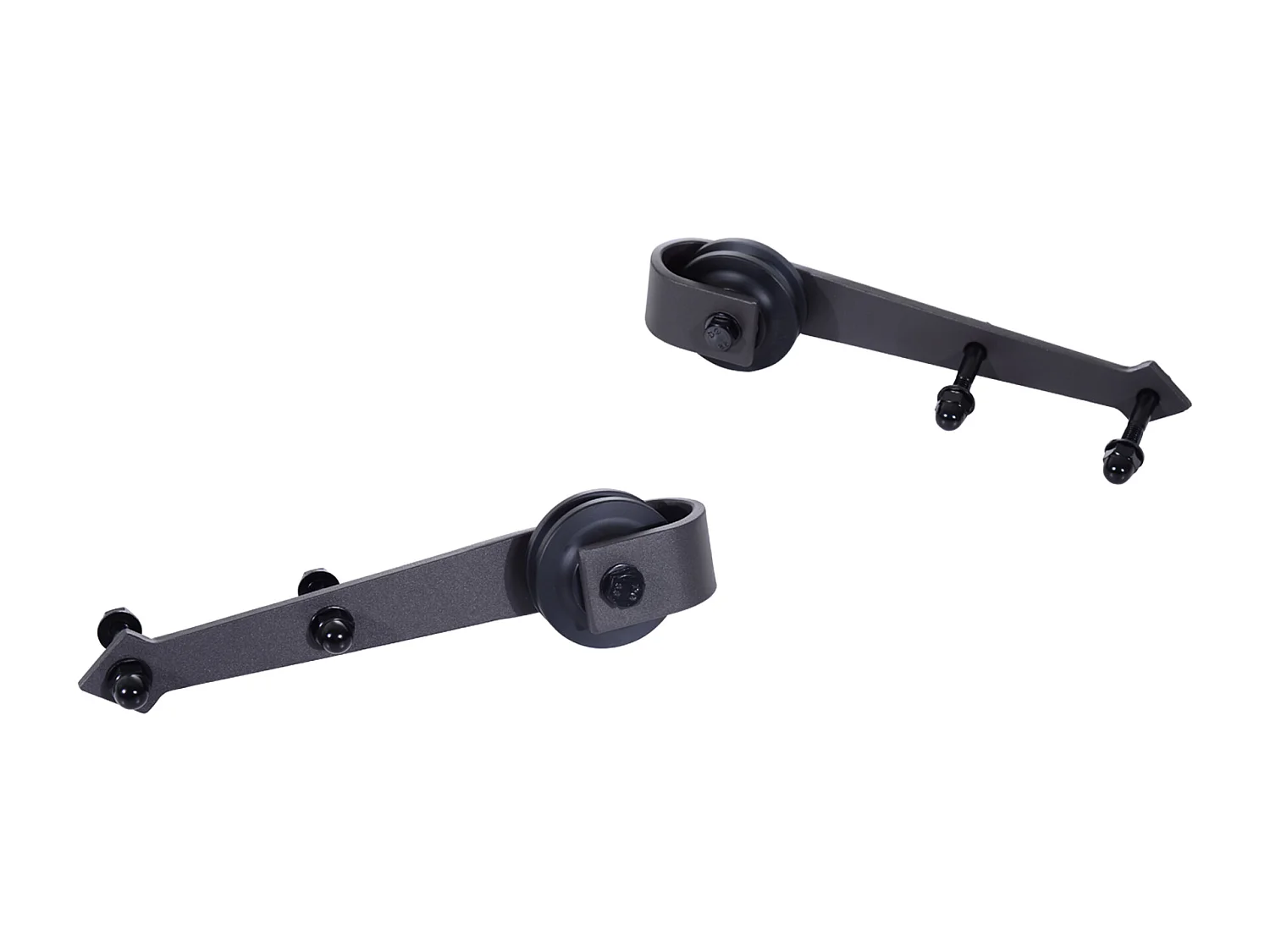 Kit per porta scorrevole singola in acciaio al carbonio marrone