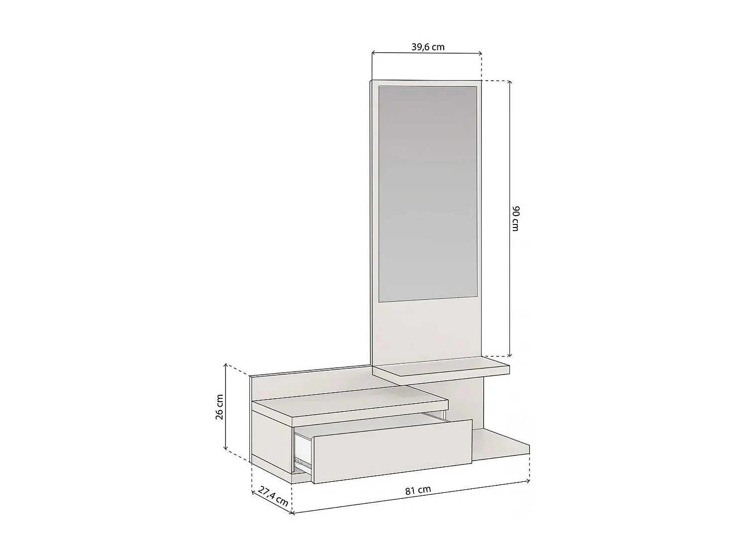 Mueble de recibidor Fiord SH Blanco Roto