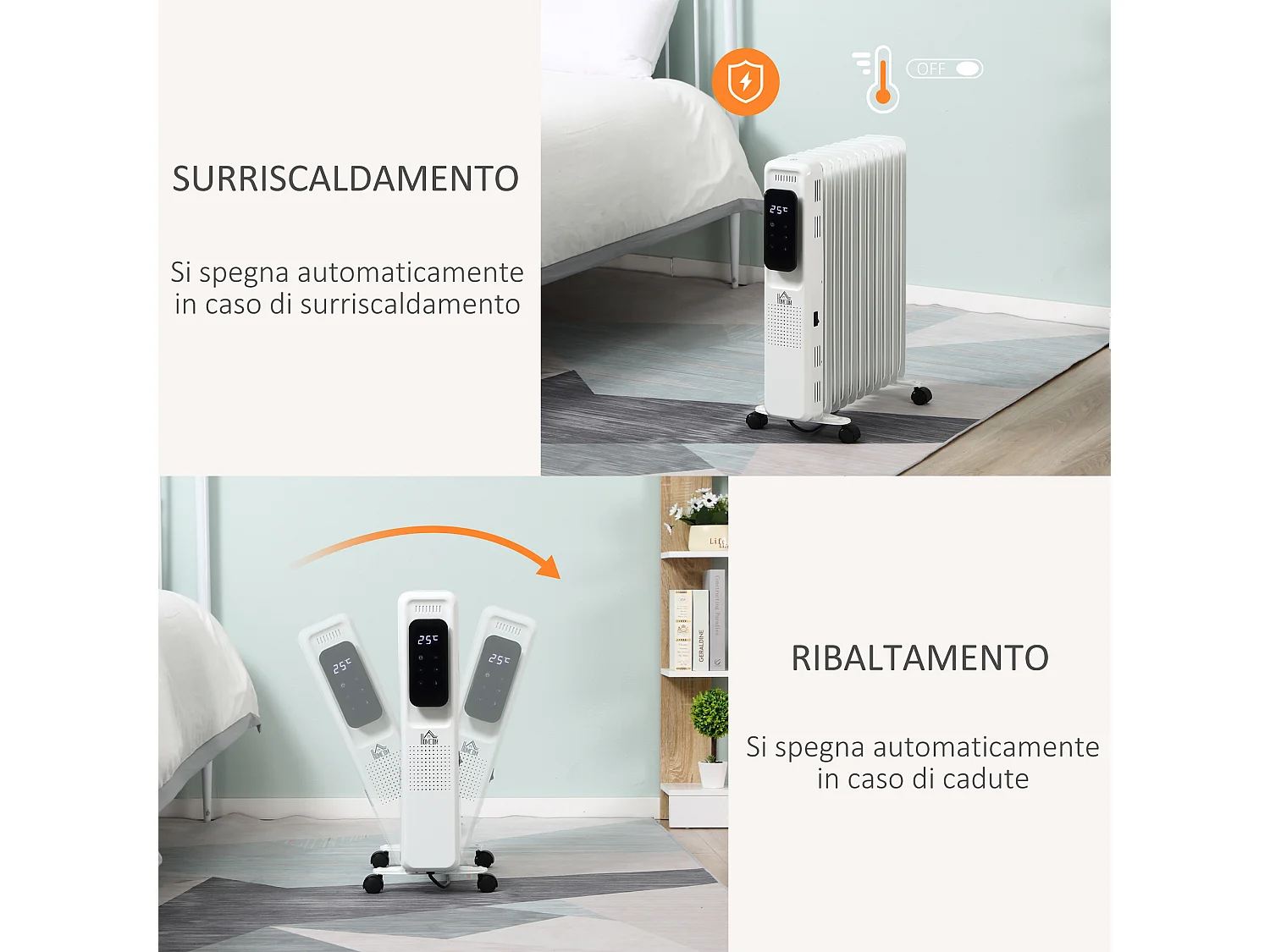 Radiatore a olio 11 elementi 3 livelli di riscaldamento e timer