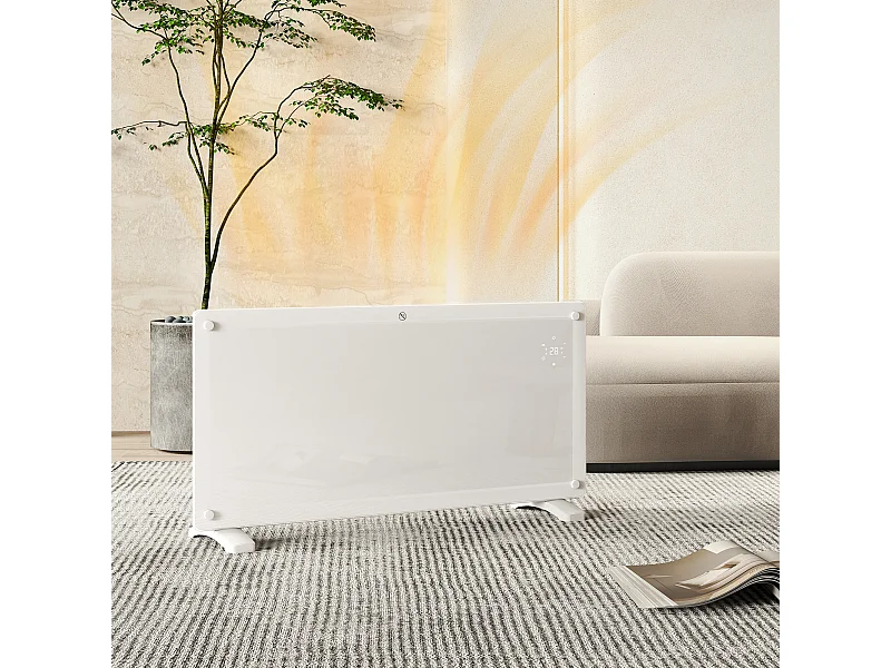 Riscaldatore 2000w con temperatura regolabile timer telecomando bianco