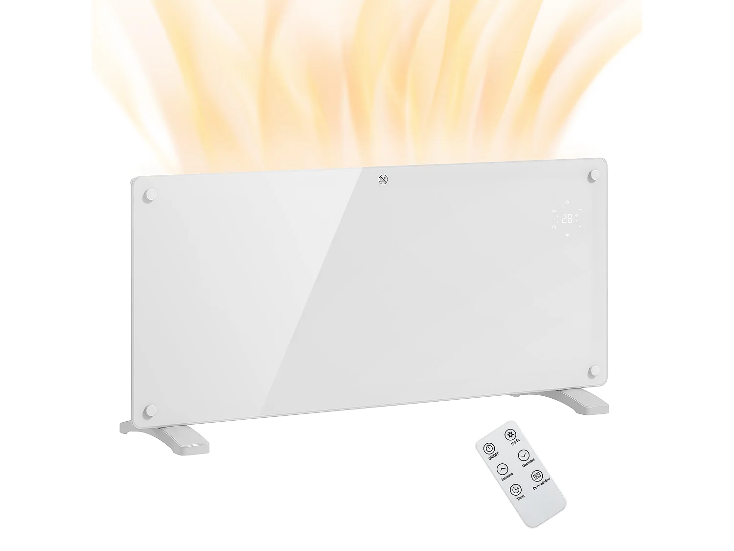 Riscaldatore 2000w con temperatura regolabile timer telecomando bianco