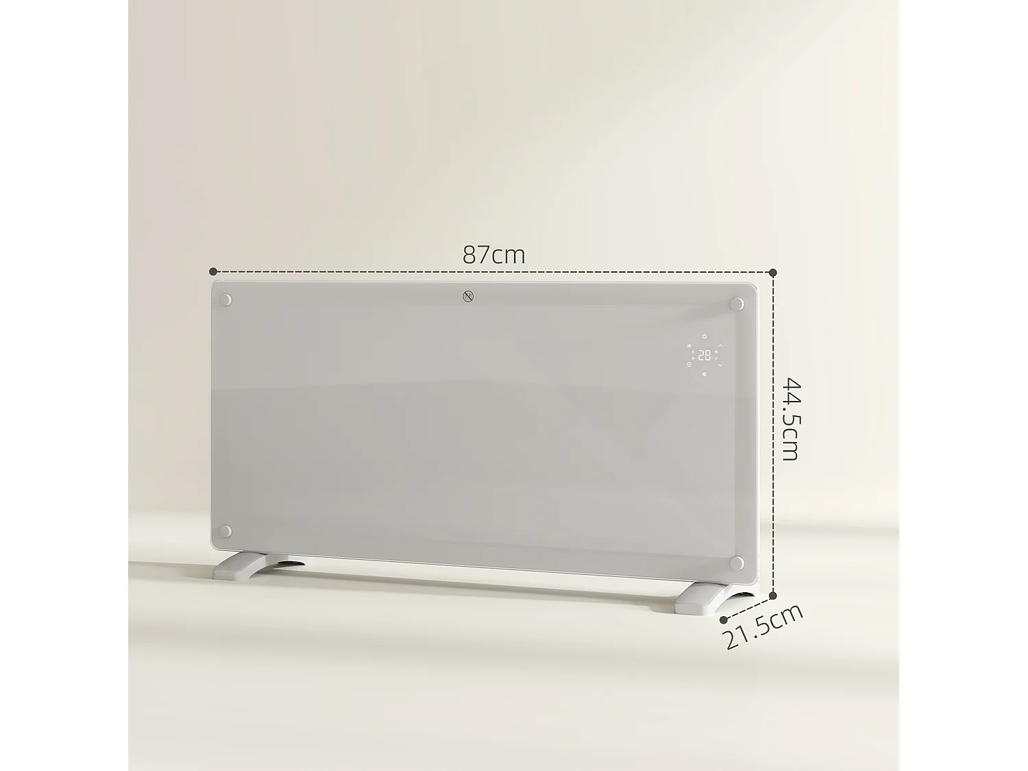 Riscaldatore 2000w con temperatura regolabile timer telecomando bianco