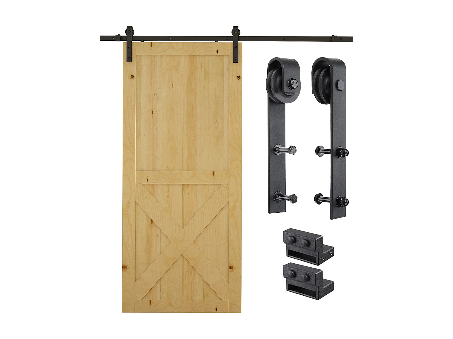 Binario per porta scorrevole kit montaggio completo nero