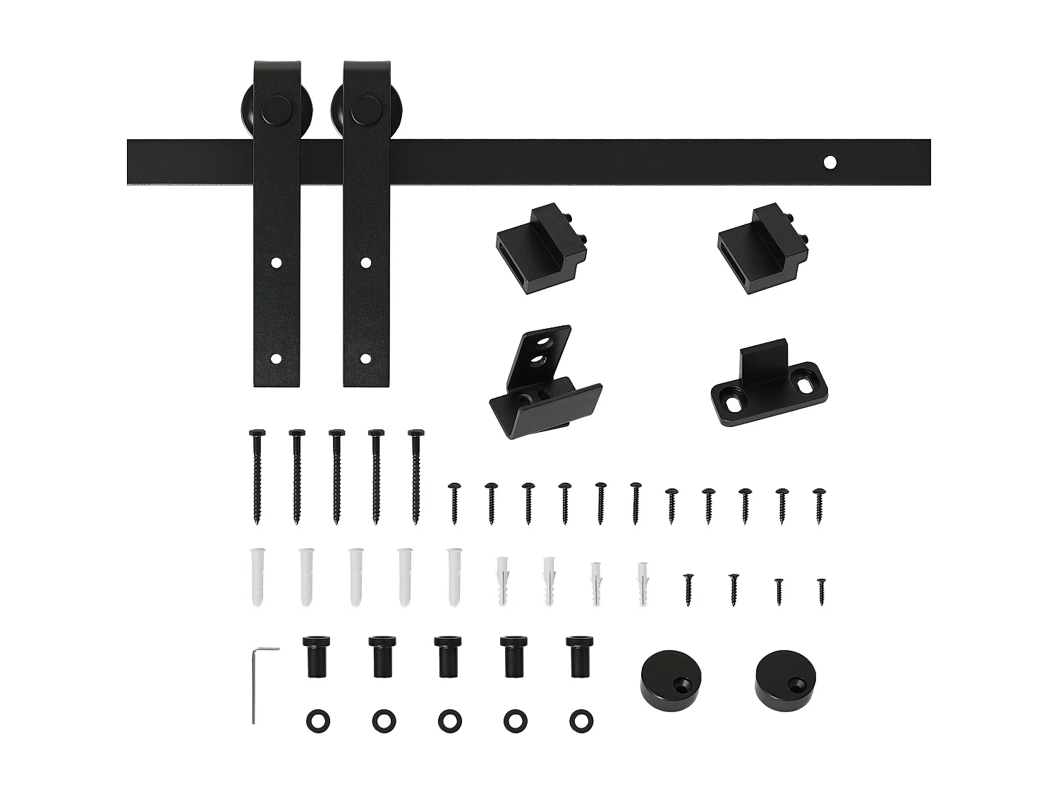 Kit per porta scorrevole stile da 200cm in acciaio nero