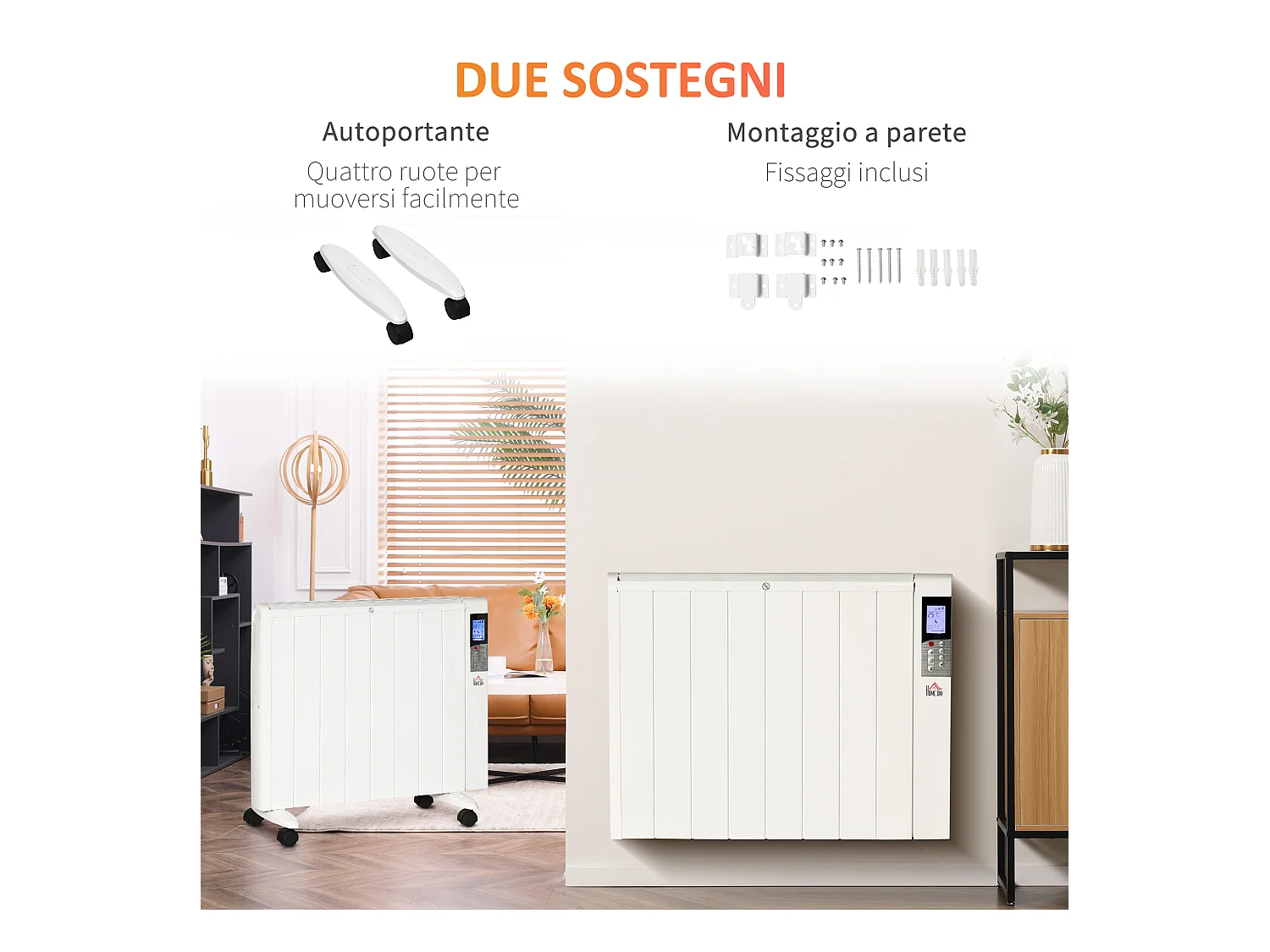 Stufetta elettrica 1000/2000w con timer impostazioni di calore