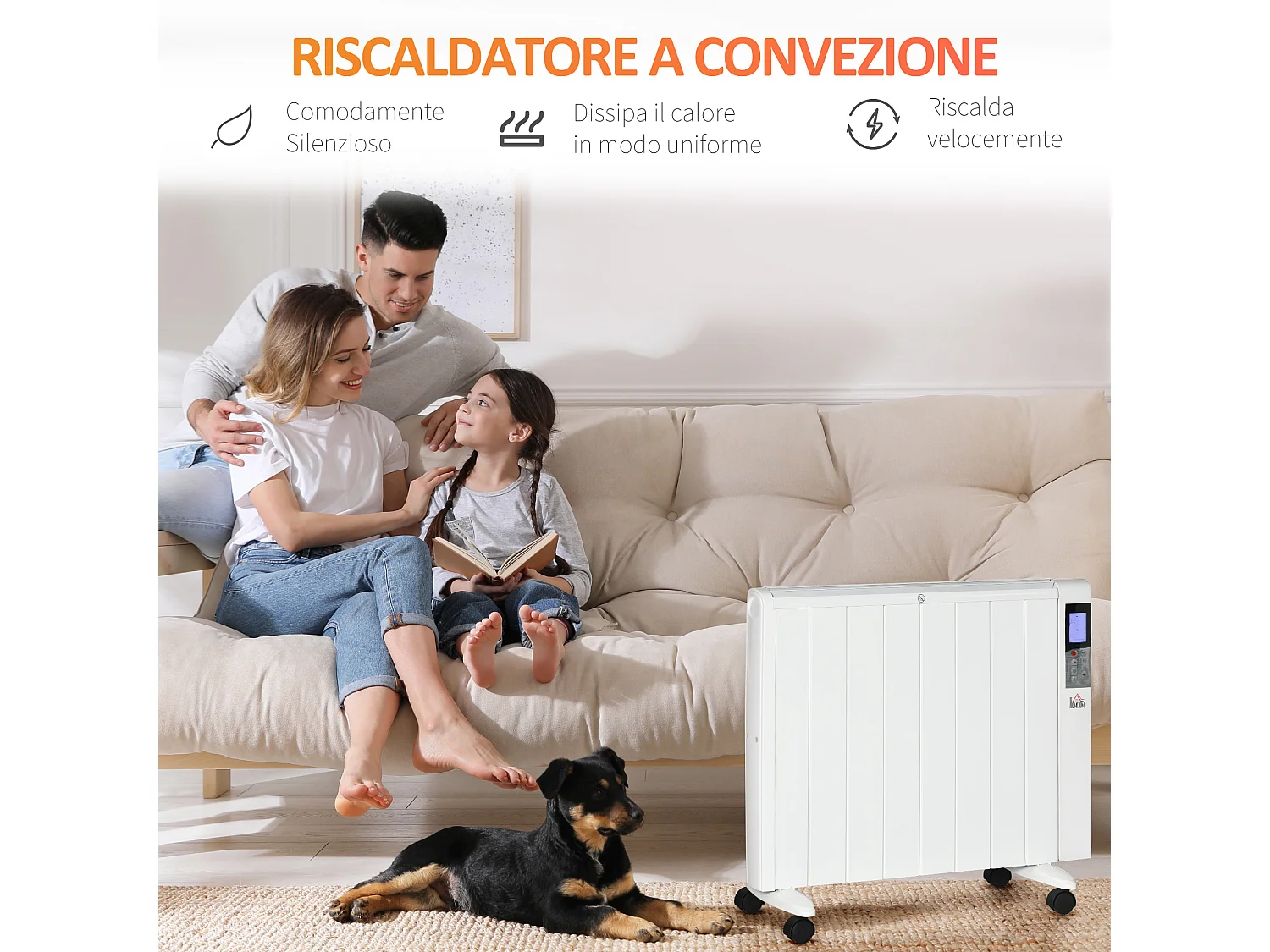 Stufetta elettrica 1000/2000w con timer impostazioni di calore