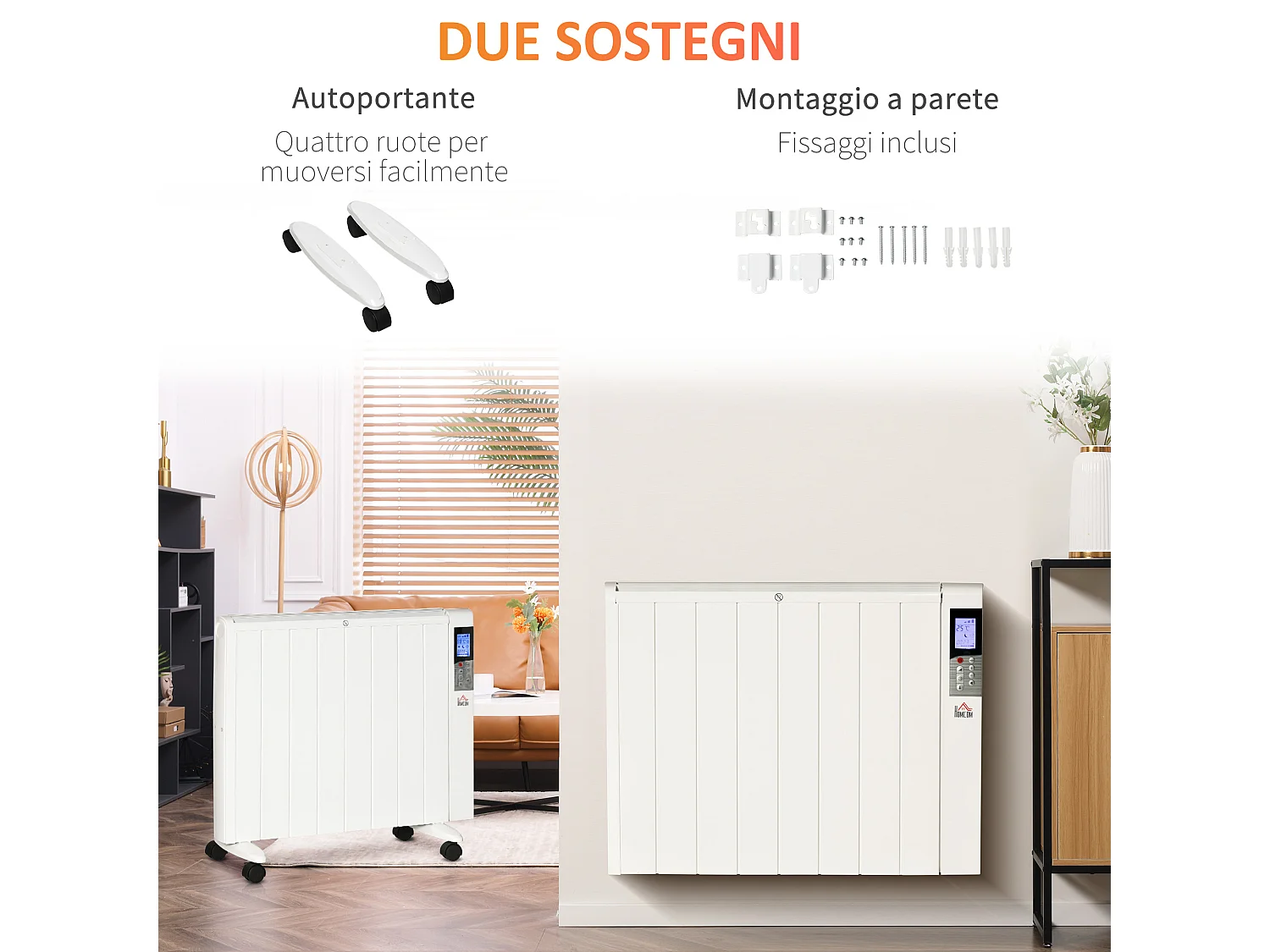 Stufetta elettrica 1000/2000w con timer impostazioni di calore