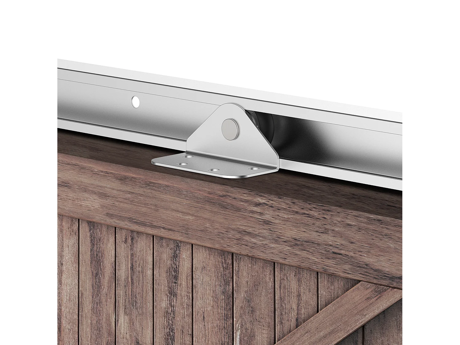 Kit porta scorrevole in metallo argento con utensili e guida