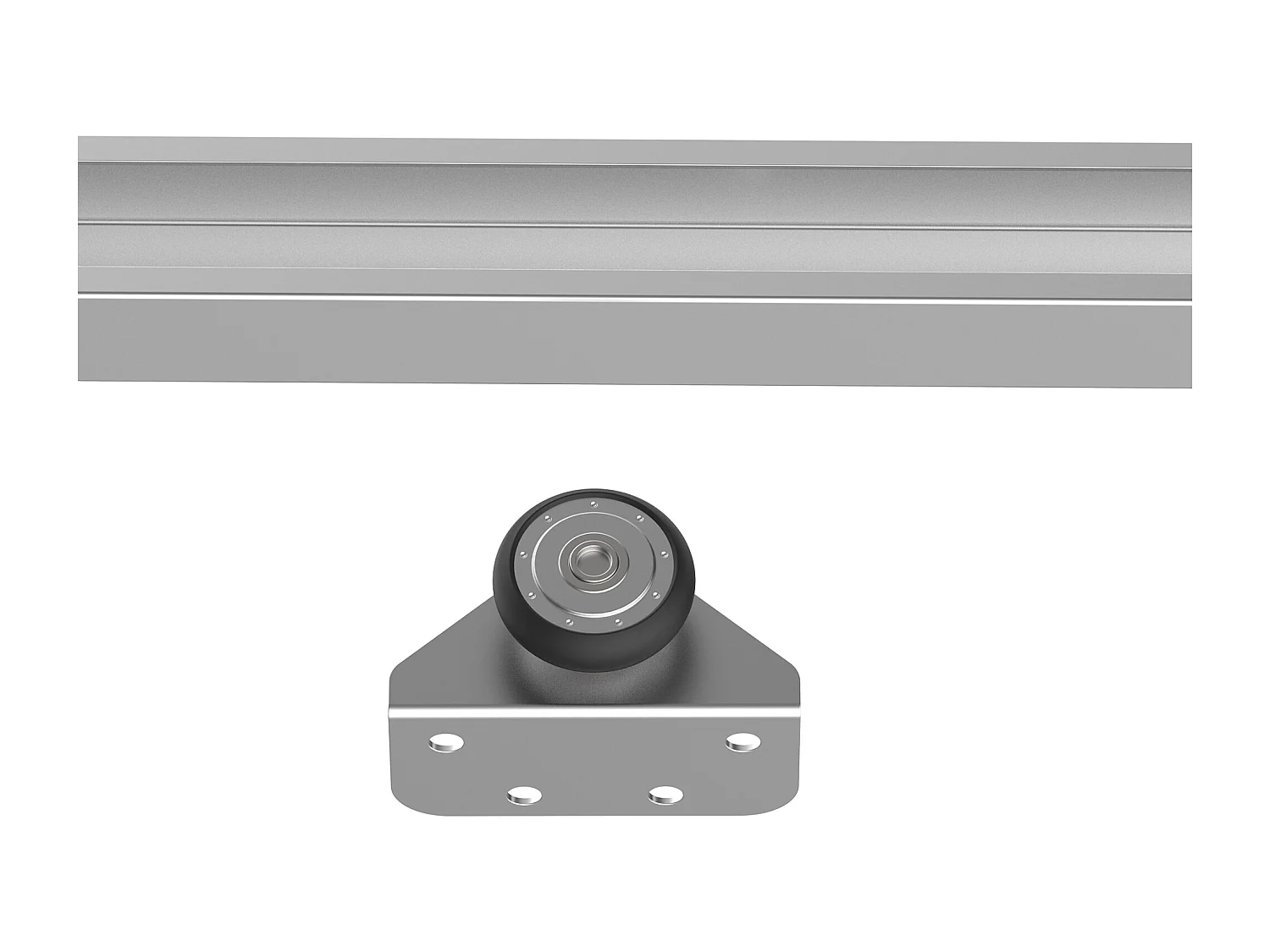 Kit porta scorrevole in metallo argento con utensili e guida