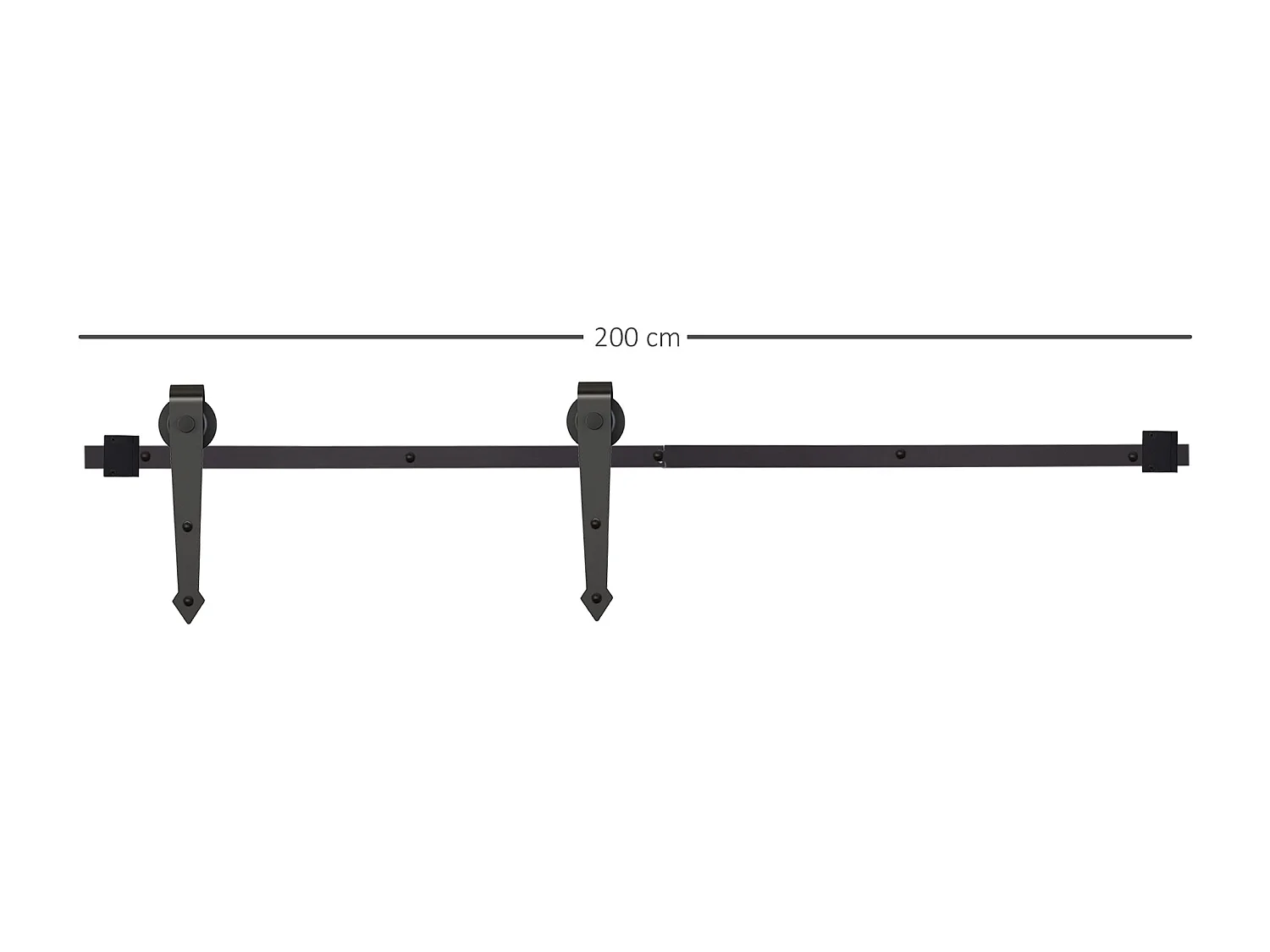 Kit per porta scorrevole stile country in acciaio nero