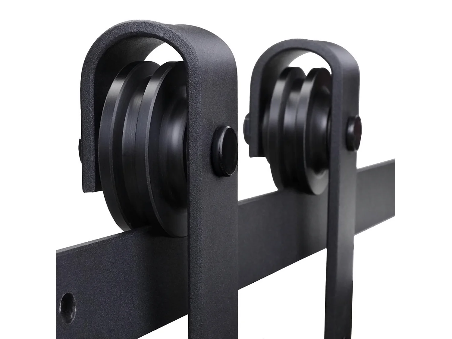 Kit per porta scorrevole stile country in acciaio nero