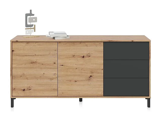 Aparador Lea Gris Antracita - Roble Nodi