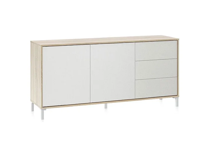 Aparador Lea Blanco Artik (Blanco Mate) - Roble Canadian