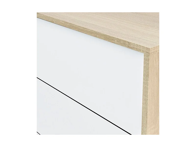 Aparador Lea Blanco Artik (Blanco Mate) - Roble Canadian