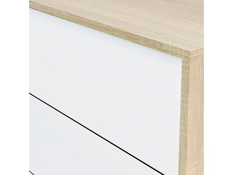 Aparador Lea Blanco Artik (Blanco Mate) - Roble Canadian