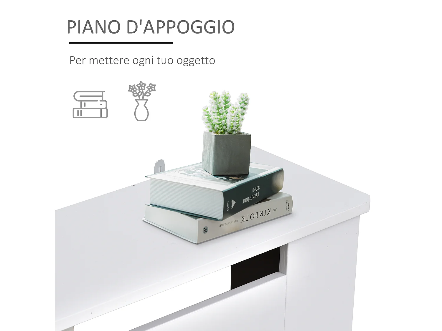 Copritermosifone a griglia moderno in mdf 78x82x19 cm bianco