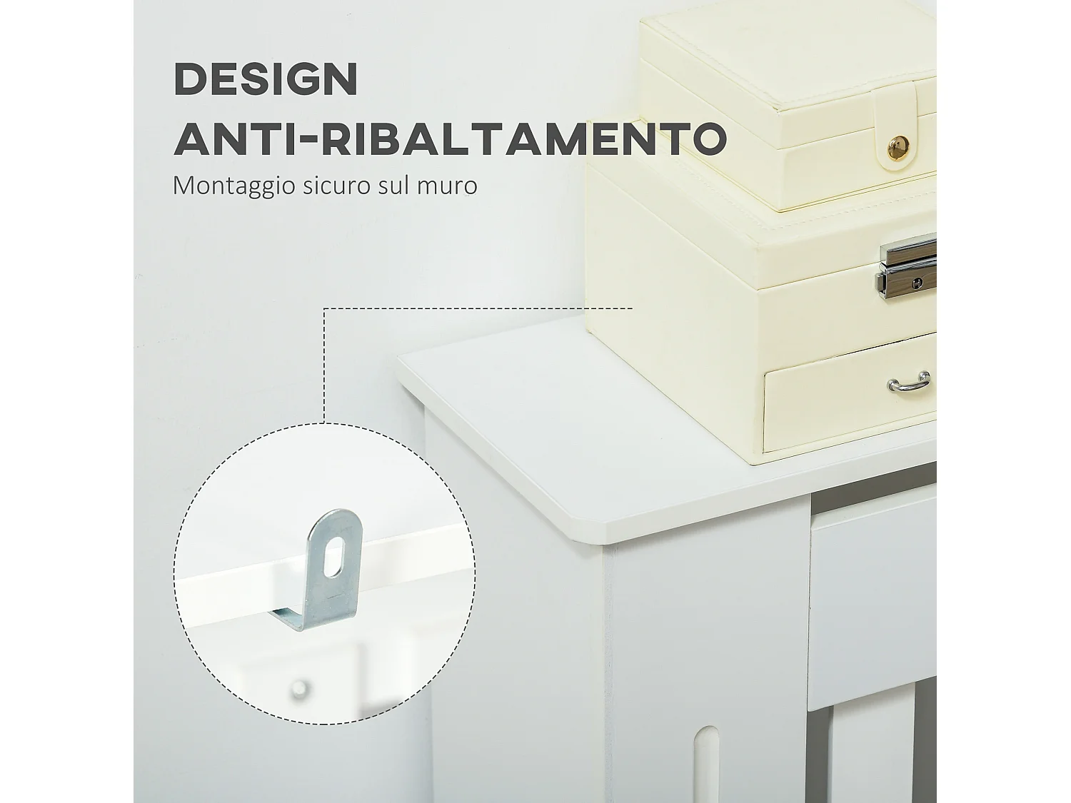 Copritermosifone a doghe in mdf 172x19x81 cm bianco