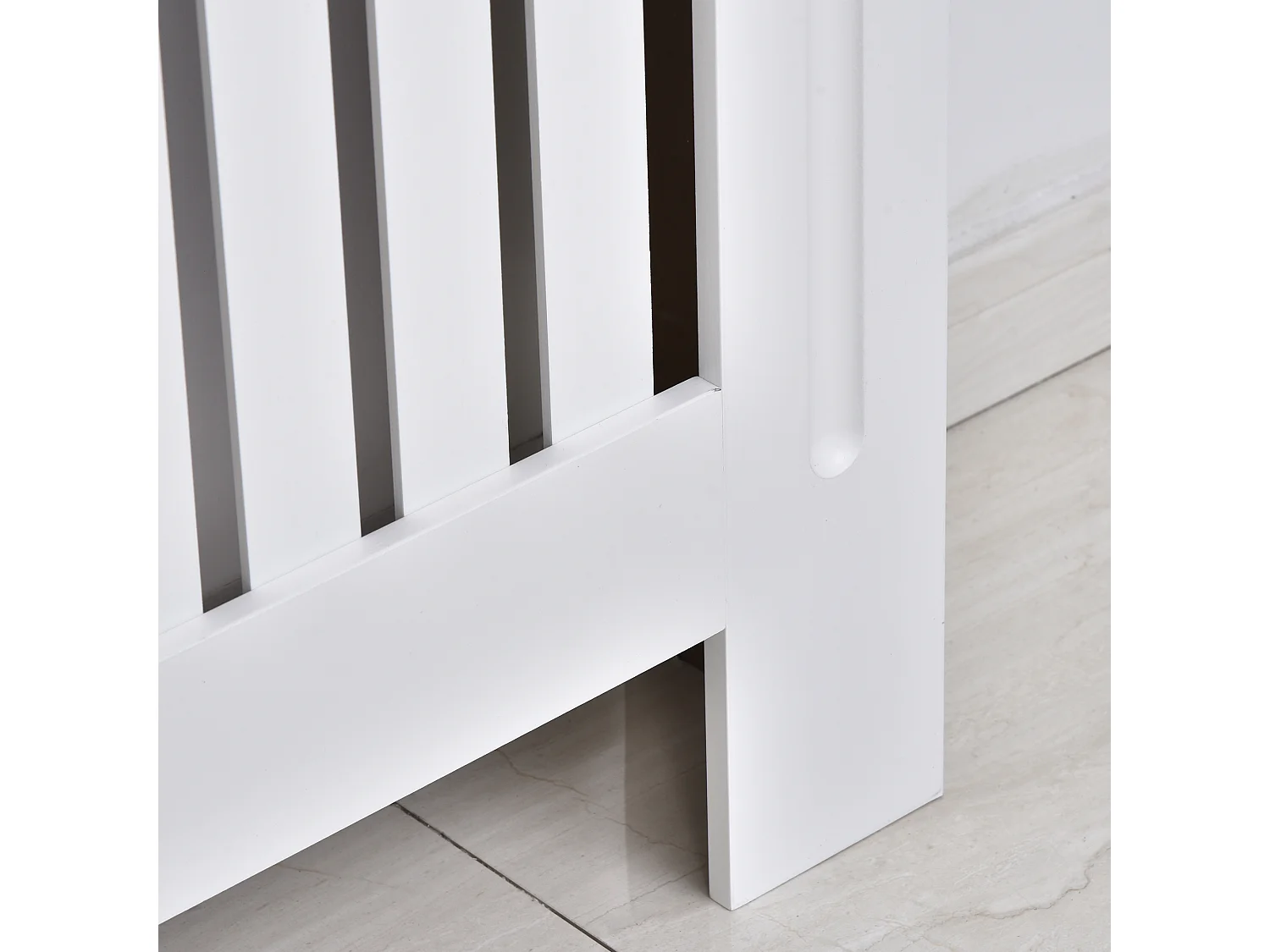 Copritermosifone a doghe in mdf 152x19x81 cm bianco