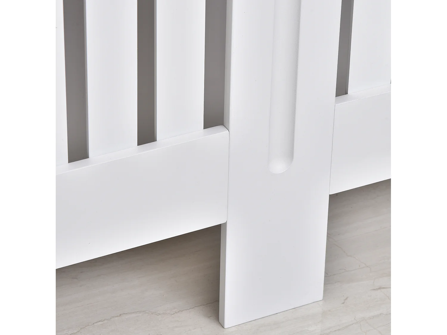 Copritermosifone a doghe in mdf 152x19x81 cm bianco