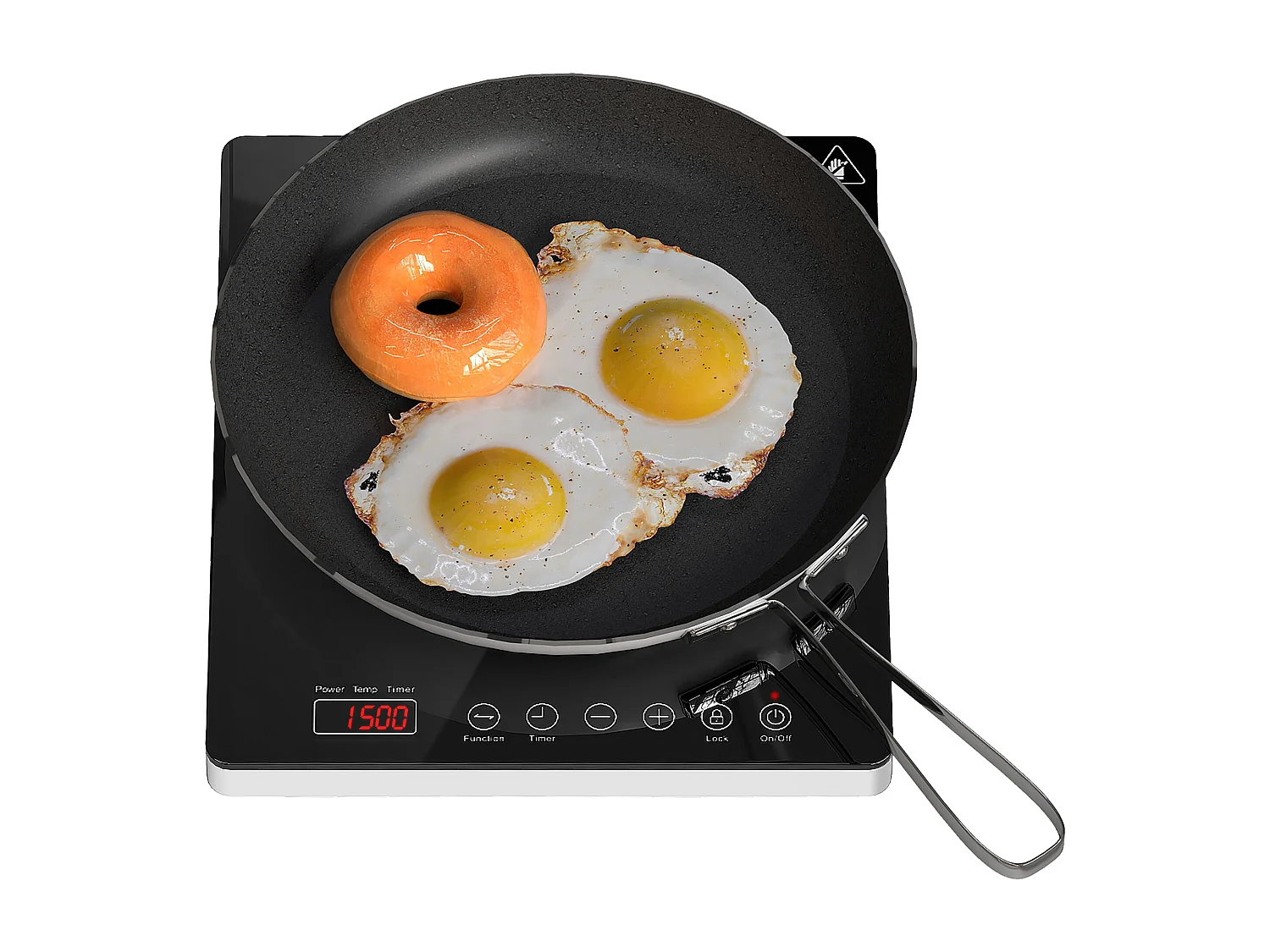 Piastra a induzione a potenza e temperatura regolabile nera