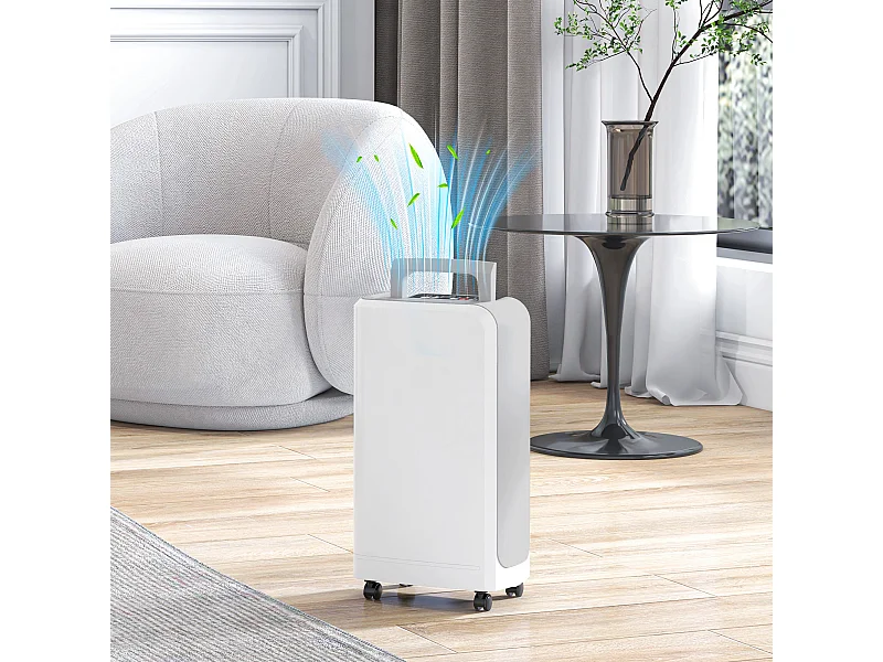 Deumidificatore portatile 12l con tubo di scarico timer in abs bianco