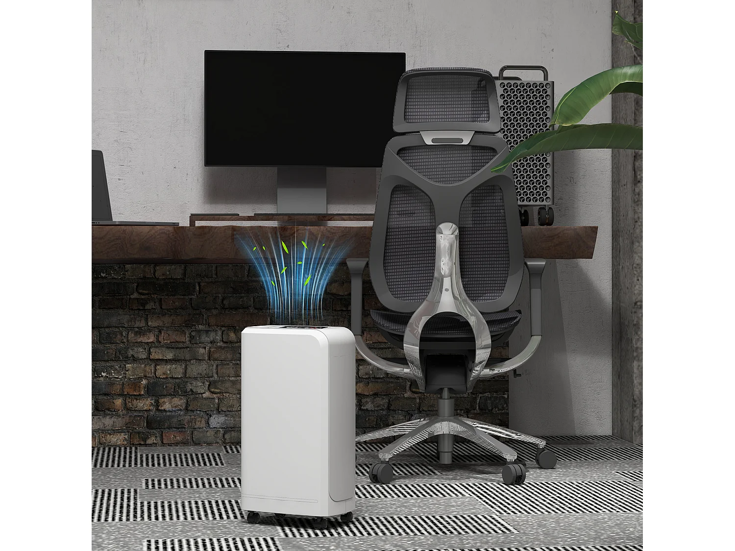 Deumidificatore portatile 12l con tubo di scarico timer in abs bianco