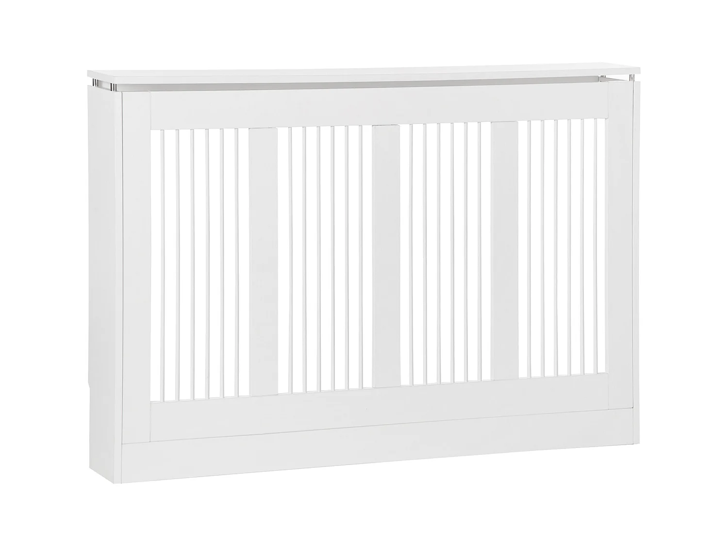 Copritermosifone a doghe per la casa in mdf e acciaio bianco