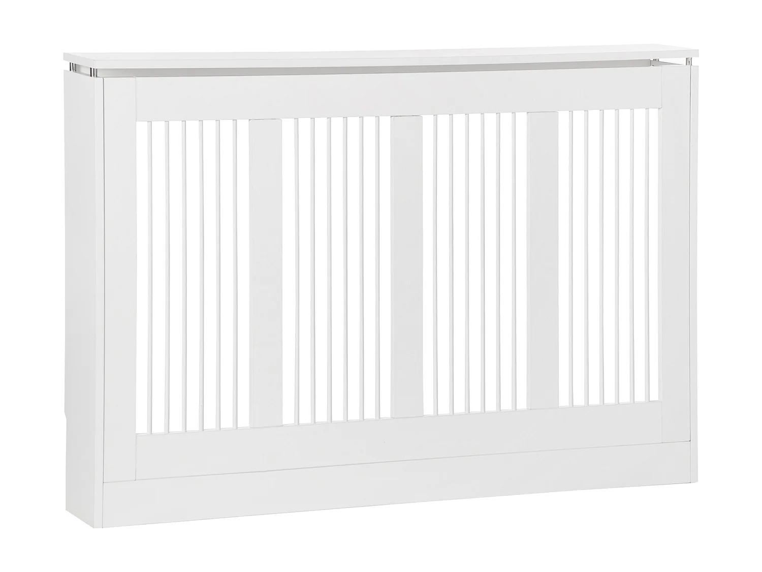 Copritermosifone a doghe per la casa in mdf e acciaio bianco