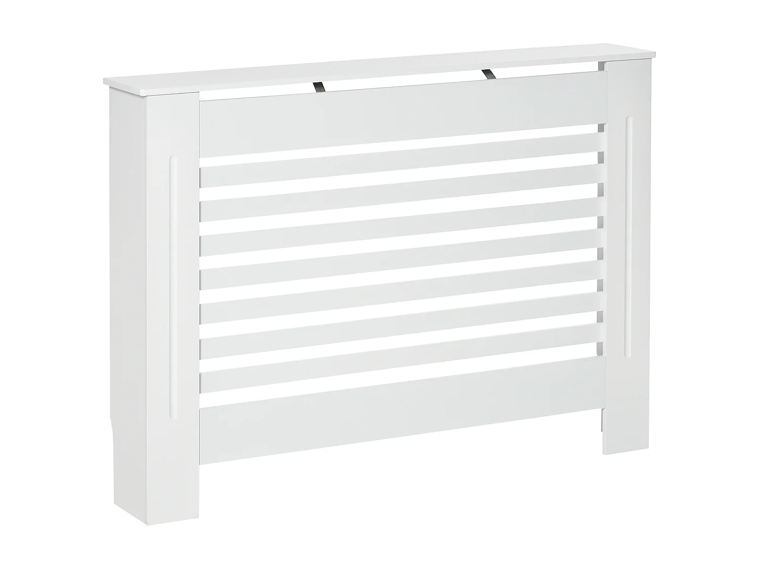 Copritermosifone in legno bianco con struttura a doghe 112x19x81 cm