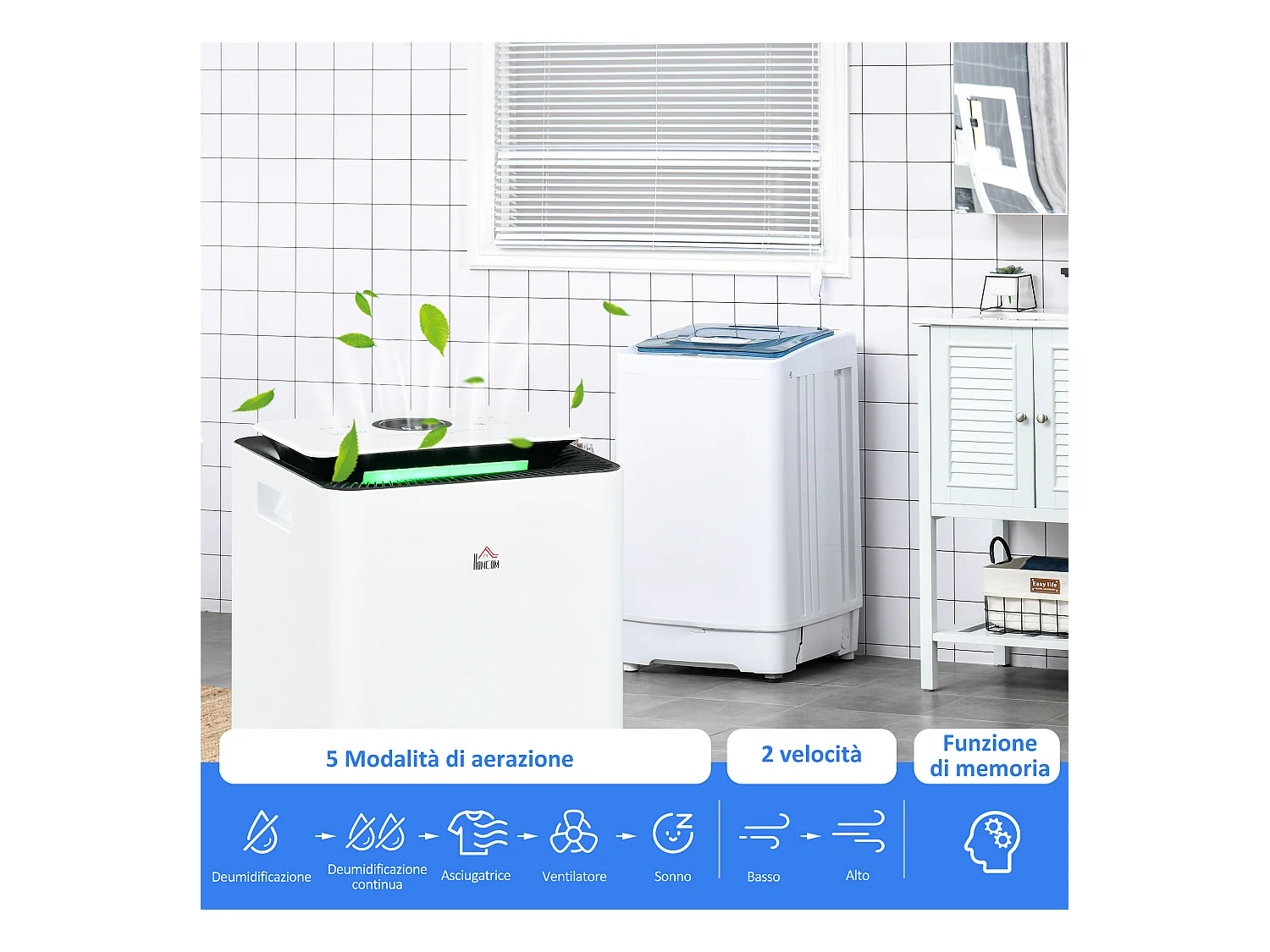 Deumidificatore portatile 5 modalità e timer 24 ore