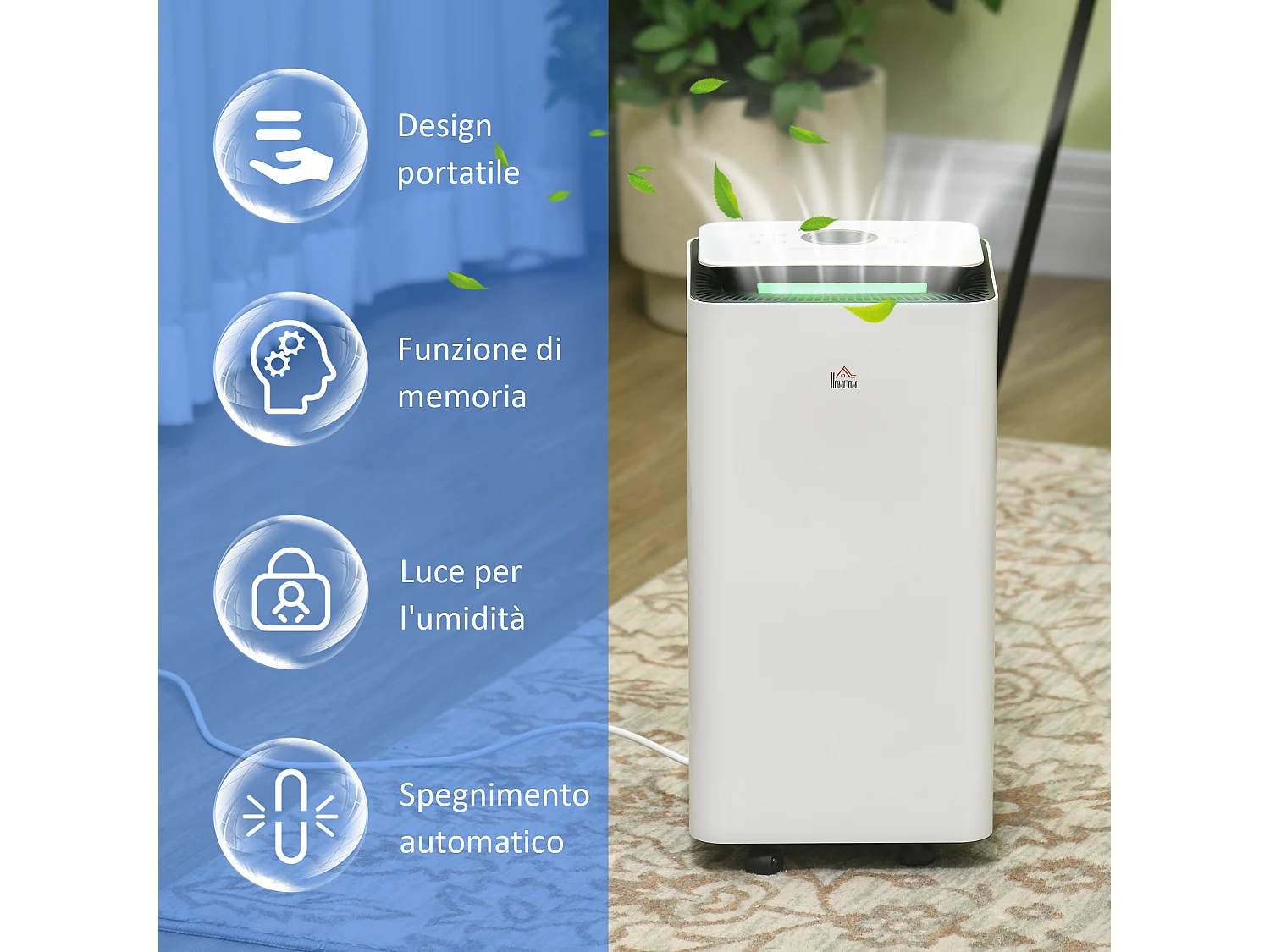 Deumidificatore portatile 5 modalità e timer 24 ore